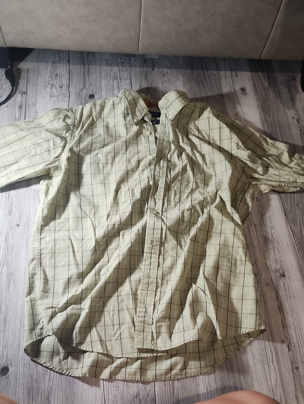 Dockers Light Green Windowpane Button-Up Shirt